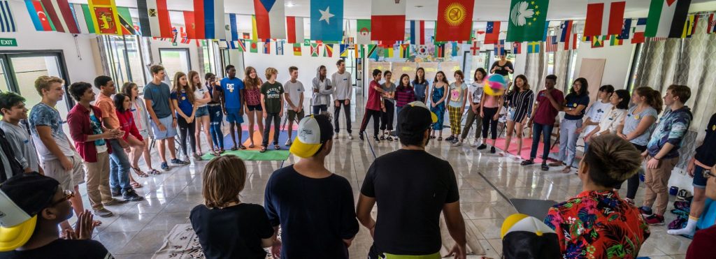Short course participants gathered in a circle